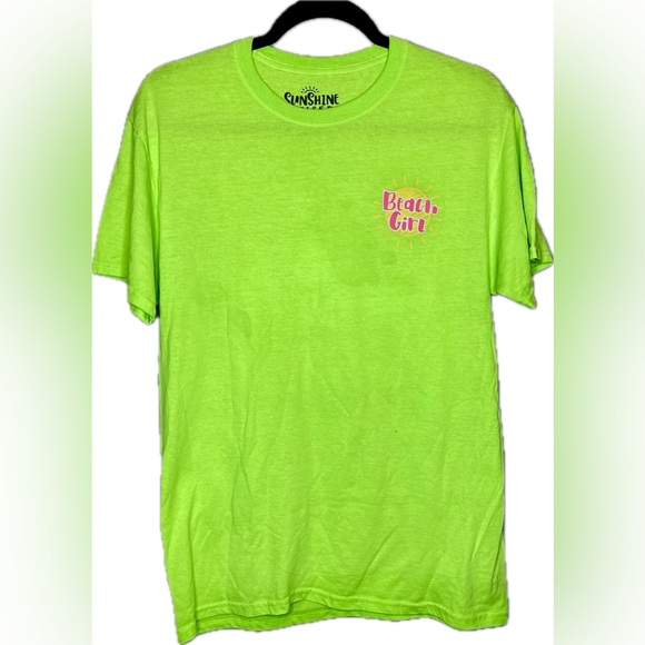 Sunshine Raised Neon Green Beach Shirt - Picture 1 of 7
